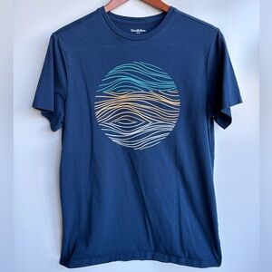 Goodfellow & Co Men's Navy Wave Graphic Tee